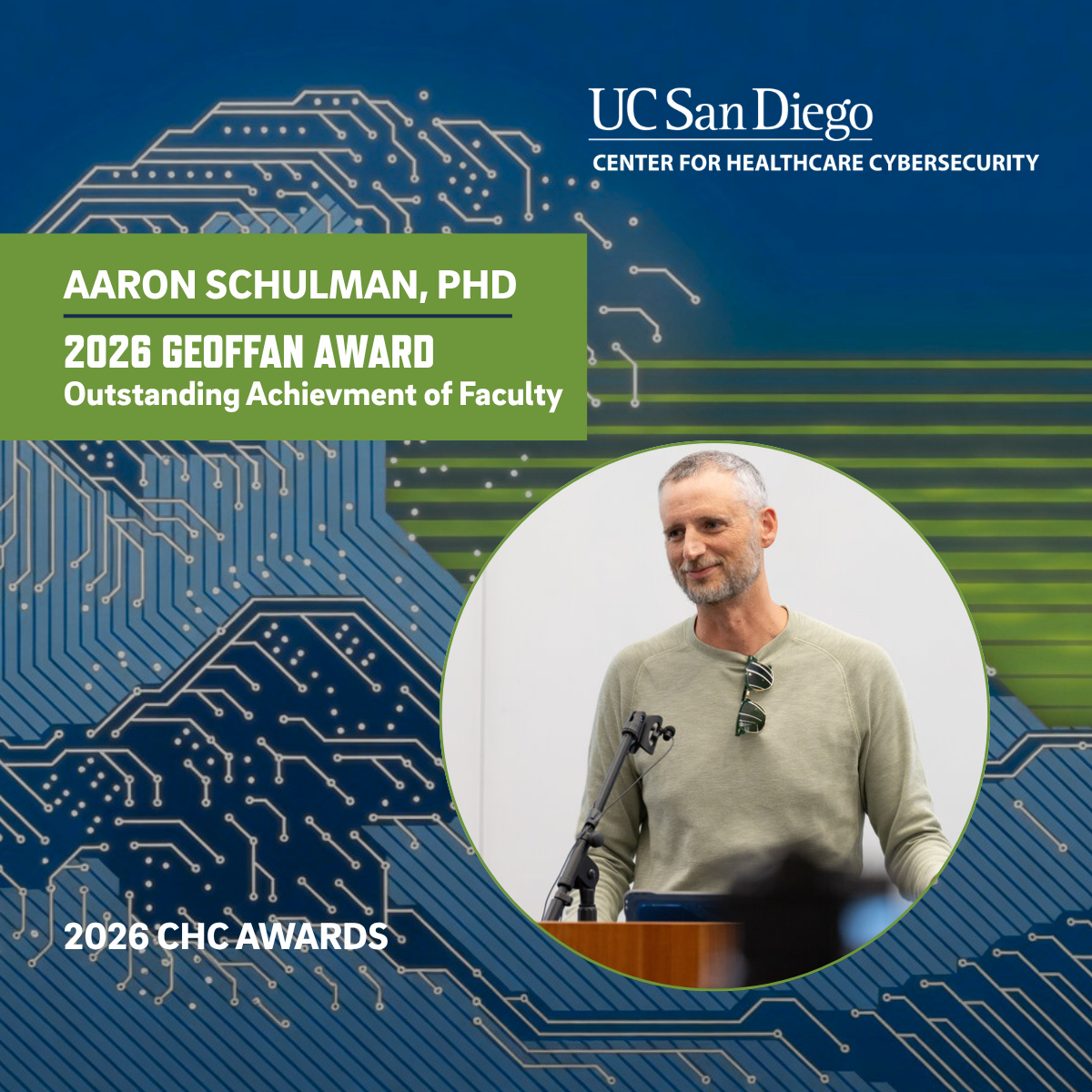 2026 Geoffan Award presented to Aaron Schulman, PhD